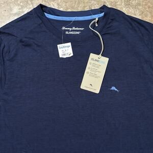 Tommy Bahama Shirt Mens XL Blue Island Zone Short Sleeve Tee Sun UPF NEW